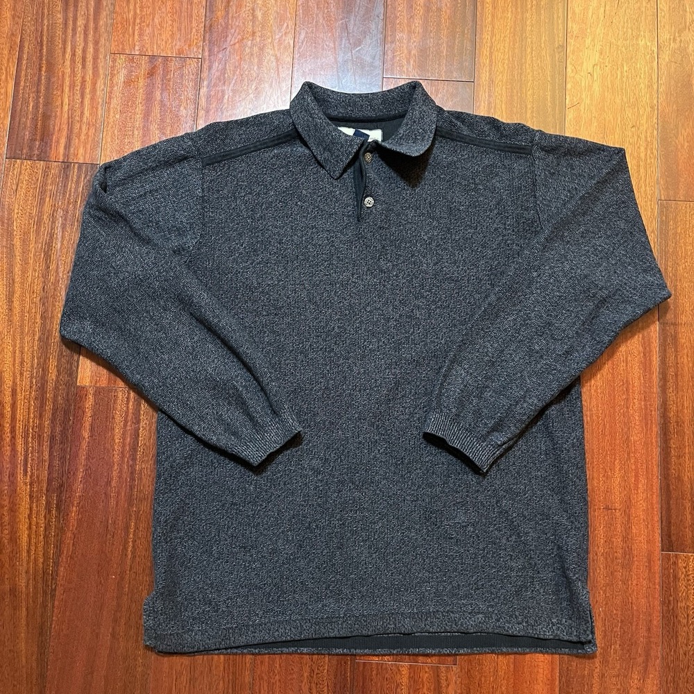 Vintage Tommy Bahama Shirt Mens M Gray Henley Long Sleeve Sweater Pullover 90s